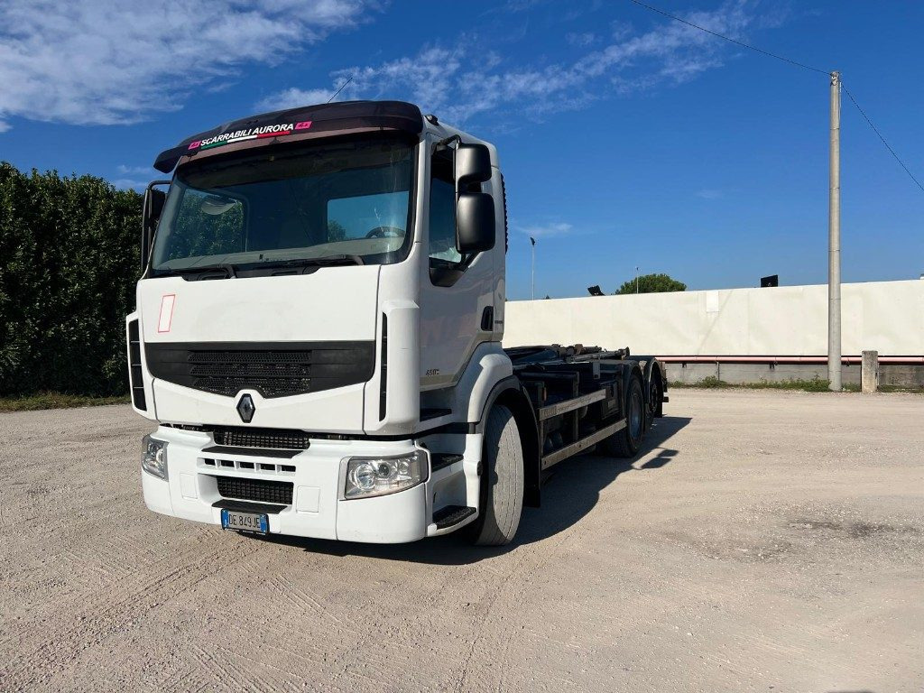 RENAULT PREMIUM 450 SCARRABILE FULL PNEUMATICO - 후크 리프트 트럭 : 사진 1 RENAULT PREMIUM 450 SCARRABILE FULL PNEUMATICO - 후크 리프트 트럭 : 사진 1