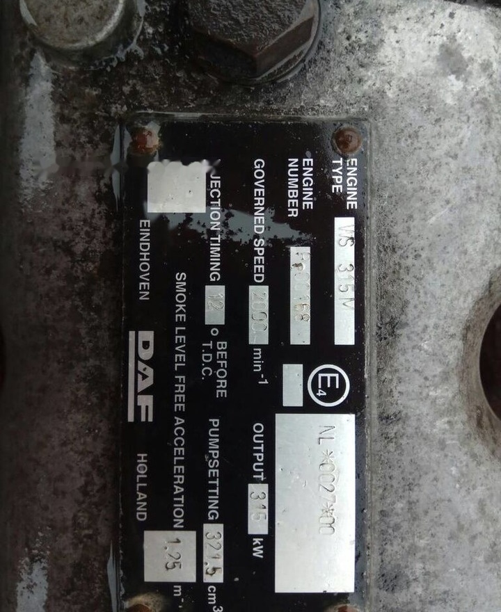 DAF ATI WS315M   DAF 95 - 엔진 트럭 용 : 사진 4 DAF ATI WS315M   DAF 95 - 엔진 트럭 용 : 사진 4