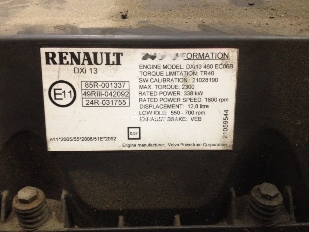 Renault DXI 13 460 Renault MAGNUM DXI 13 - 엔진 트럭 용 : 사진 5 Renault DXI 13 460 Renault MAGNUM DXI 13 - 엔진 트럭 용 : 사진 5