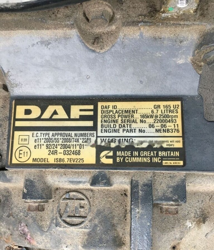 DAF GR165 U2 DAF Lf45 - 엔진 트럭 용 : 사진 1 DAF GR165 U2 DAF Lf45 - 엔진 트럭 용 : 사진 1
