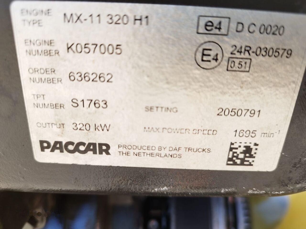 DAF MX-11 320 H1 Mx-11 320 H1 DAF Mx-11 320 H1 truck - 엔진 트럭 용 : 사진 3 DAF MX-11 320 H1 Mx-11 320 H1 DAF Mx-11 320 H1 truck - 엔진 트럭 용 : 사진 3