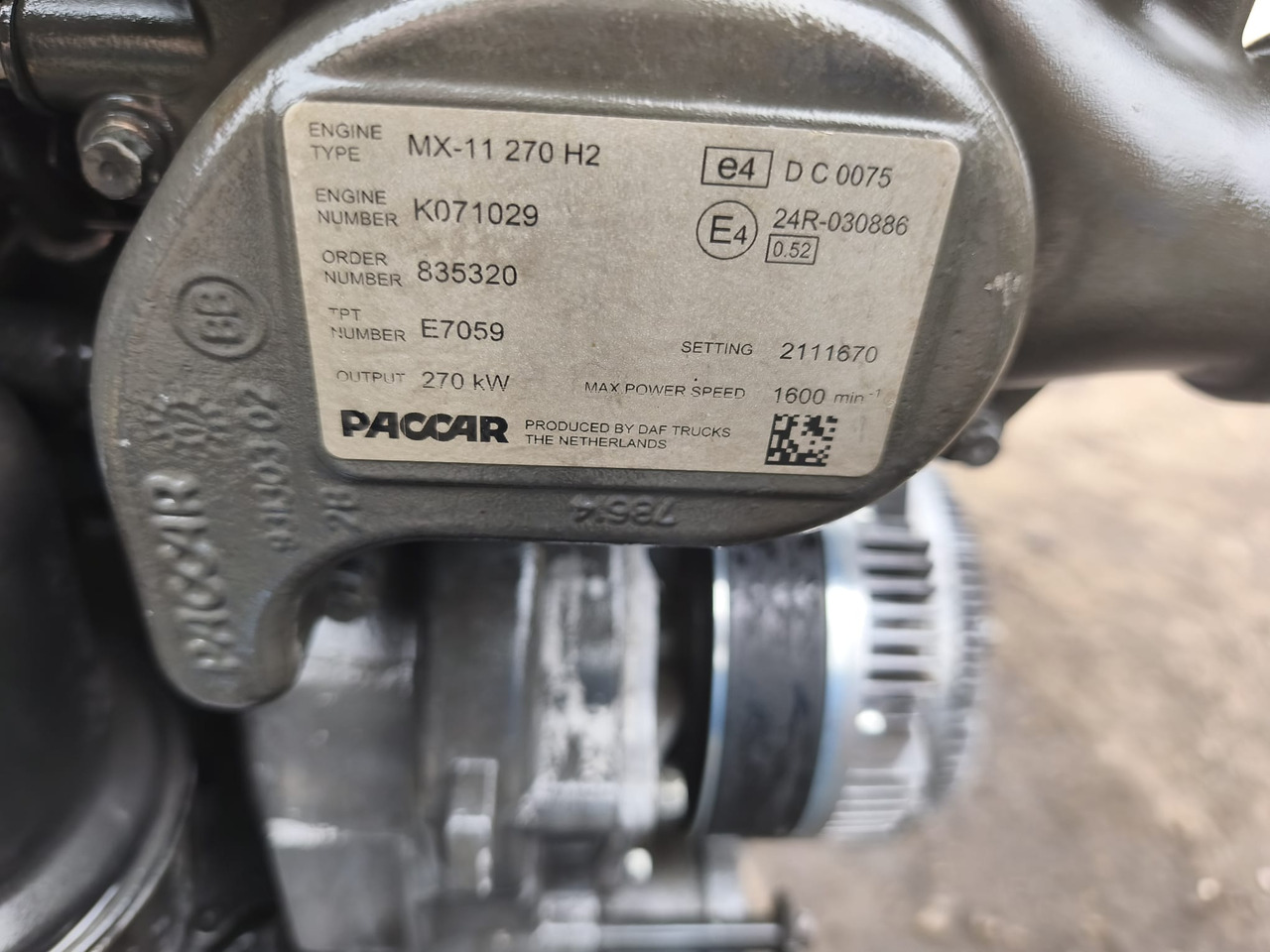 DAF Paccar MX-11 270 H2 DAF CF - 엔진 트럭 용 : 사진 3 DAF Paccar MX-11 270 H2 DAF CF - 엔진 트럭 용 : 사진 3