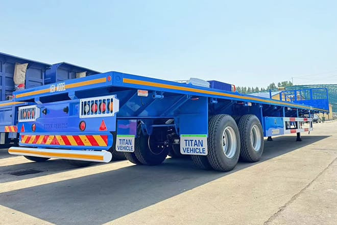TITAN 2 Axle 45 Ft Flatbed Trailers for Sale in Algeria - 드롭사이드/ 플랫베드 세미 트레일러 : 사진 4 TITAN 2 Axle 45 Ft Flatbed Trailers for Sale in Algeria - 드롭사이드/ 플랫베드 세미 트레일러 : 사진 4