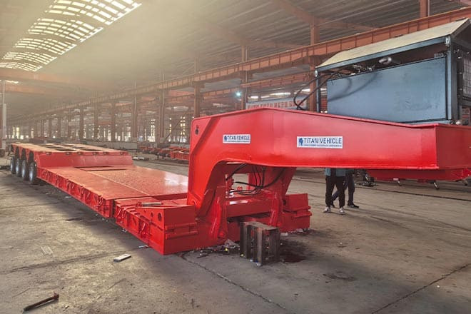 TITAN 4 Axle Extendable Lowboy Trailer for Sale in Nigeria - 저하대 세미 트레일러 : 사진 1 TITAN 4 Axle Extendable Lowboy Trailer for Sale in Nigeria - 저하대 세미 트레일러 : 사진 1