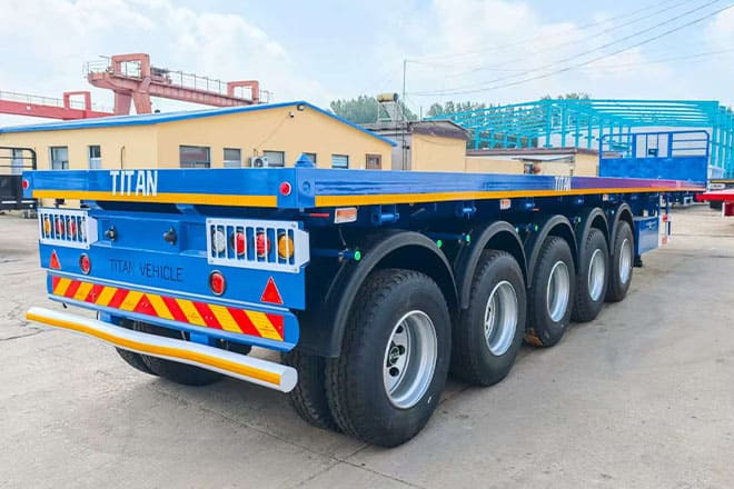 TITAN 5 Axle New Flatbed Trailers for Sale in Mauritius - 드롭사이드/ 플랫베드 세미 트레일러 : 사진 1 TITAN 5 Axle New Flatbed Trailers for Sale in Mauritius - 드롭사이드/ 플랫베드 세미 트레일러 : 사진 1