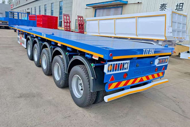 TITAN 5 Axle New Flatbed Trailers for Sale in Mauritius - 드롭사이드/ 플랫베드 세미 트레일러 : 사진 2 TITAN 5 Axle New Flatbed Trailers for Sale in Mauritius - 드롭사이드/ 플랫베드 세미 트레일러 : 사진 2