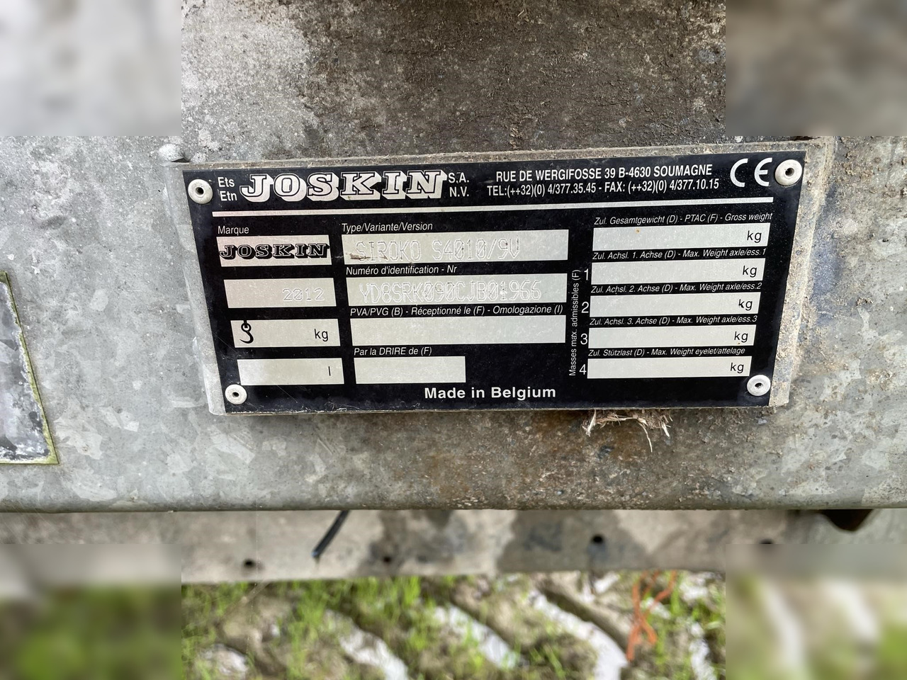 2012 JOSKIN SIROKO 4010/9V - 퇴비 스프레더 : 사진 3 2012 JOSKIN SIROKO 4010/9V - 퇴비 스프레더 : 사진 3