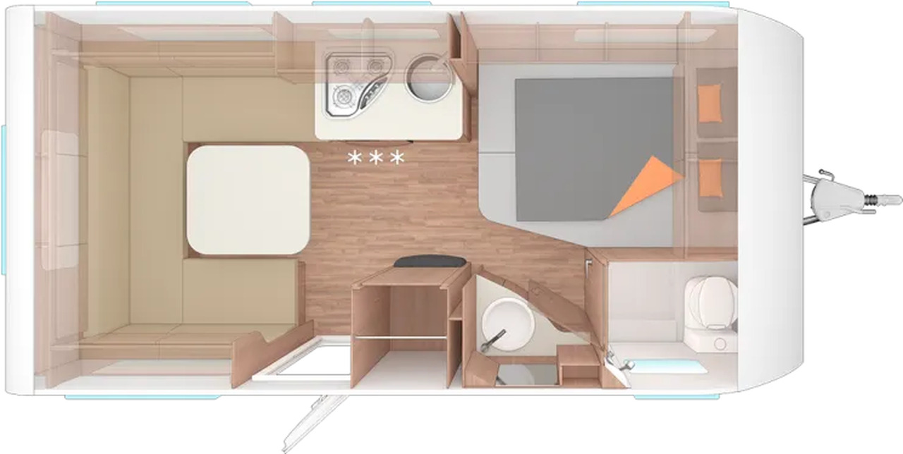 Weinsberg CaraOne 450 FU 1.500 KG, Fußbodentemp., Radtr - 캐러밴 : 사진 2 Weinsberg CaraOne 450 FU 1.500 KG, Fußbodentemp., Radtr - 캐러밴 : 사진 2