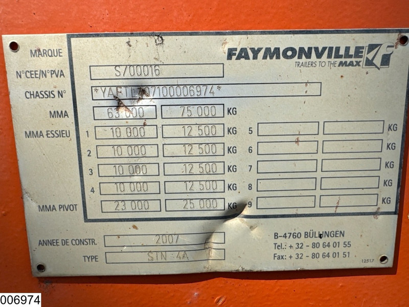 Faymonville Lowbed 63.000 KG, 19.90 Mtr, Extandable - 저하대 세미 트레일러 : 사진 5 Faymonville Lowbed 63.000 KG, 19.90 Mtr, Extandable - 저하대 세미 트레일러 : 사진 5
