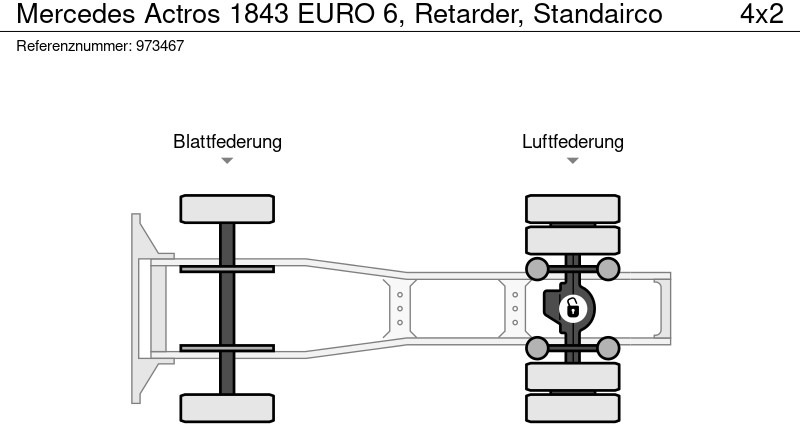 트랙터 유닛 Mercedes-Benz Actros 1843 EURO 6, Retarder, Standairco : 사진 13