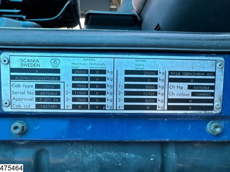 Scania 124 420 6x2, Hydrauliek - 캡 새시 트럭 : 사진 4 Scania 124 420 6x2, Hydrauliek - 캡 새시 트럭 : 사진 4