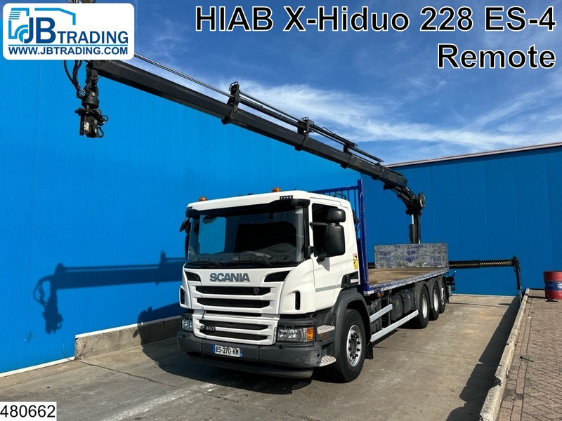 Scania P 410 8x4, EURO 6, HIAB, Remote, Steeringaxle - 드롭사이드/ 플랫베드 트럭, 크레인 트럭 : 사진 1 Scania P 410 8x4, EURO 6, HIAB, Remote, Steeringaxle - 드롭사이드/ 플랫베드 트럭, 크레인 트럭 : 사진 1
