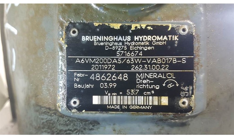 Brueninghaus Hydromatik A6VM200DA5/63W - Drive motor/Fahrmotor/Rijmotor - 유압 : 사진 4 Brueninghaus Hydromatik A6VM200DA5/63W - Drive motor/Fahrmotor/Rijmotor - 유압 : 사진 4