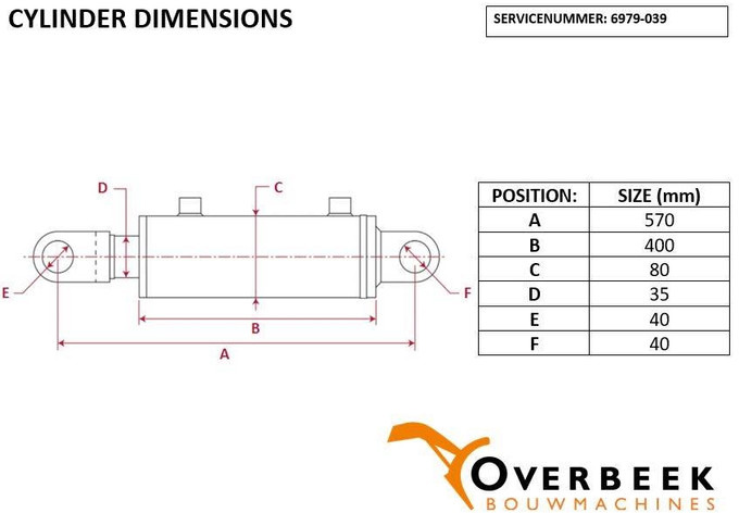 Hydr. Cilinder D35/70 - Cylinder/Zylinder - 유압 건설기계 용 : 사진 4 Hydr. Cilinder D35/70 - Cylinder/Zylinder - 유압 건설기계 용 : 사진 4