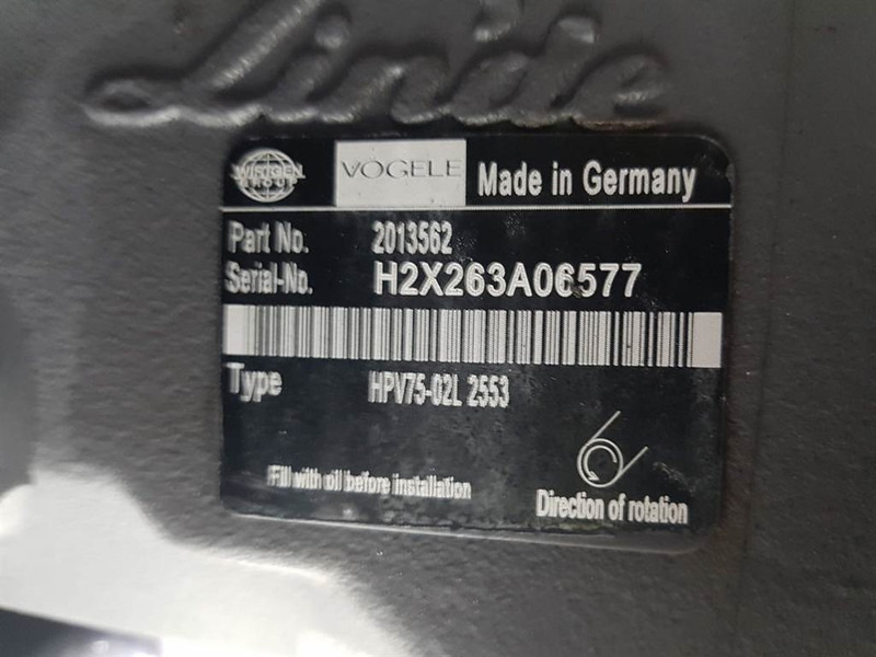 Vögele 2013562-Linde HPV75-02L 2553-Drive pump/Fahrpumpe - 유압 : 사진 3 Vögele 2013562-Linde HPV75-02L 2553-Drive pump/Fahrpumpe - 유압 : 사진 3