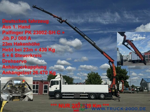 MAN TGS 26.400 PK 23002 mit Jib 23m Hakenhöhe 237TKM - 드롭사이드/ 플랫베드 트럭, 크레인 트럭 : 사진 1 MAN TGS 26.400 PK 23002 mit Jib 23m Hakenhöhe 237TKM - 드롭사이드/ 플랫베드 트럭, 크레인 트럭 : 사진 1