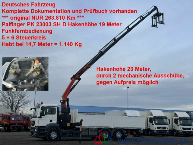 MAN TGS 26.420 Palfinger Pk23002SH 19m H.Höhe 263TKM - 크레인 트럭, 드롭사이드/ 플랫베드 트럭 : 사진 1 MAN TGS 26.420 Palfinger Pk23002SH 19m H.Höhe 263TKM - 크레인 트럭, 드롭사이드/ 플랫베드 트럭 : 사진 1
