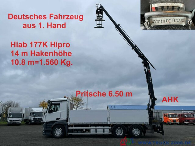 Mercedes-Benz Antos 2542 Hiab 177K HIPRO mit Funkfernbedienung - 드롭사이드/ 플랫베드 트럭, 크레인 트럭 : 사진 1 Mercedes-Benz Antos 2542 Hiab 177K HIPRO mit Funkfernbedienung - 드롭사이드/ 플랫베드 트럭, 크레인 트럭 : 사진 1