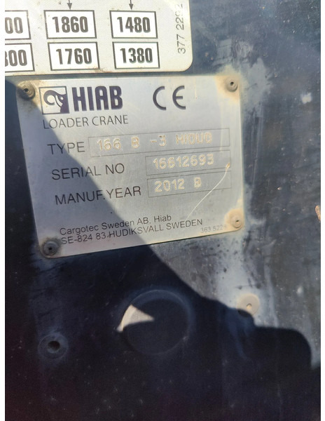 Hiab Year 2012 Remote 166 B-3 Hiduo - 크레인 붐 : 사진 5 Hiab Year 2012 Remote 166 B-3 Hiduo - 크레인 붐 : 사진 5