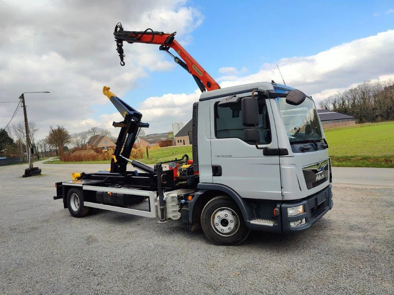 MAN TGL 12.250 Containersysteem Jimeca met kraan Palfinger PK4501 - 후크 리프트 트럭, 크레인 트럭 : 사진 2 MAN TGL 12.250 Containersysteem Jimeca met kraan Palfinger PK4501 - 후크 리프트 트럭, 크레인 트럭 : 사진 2