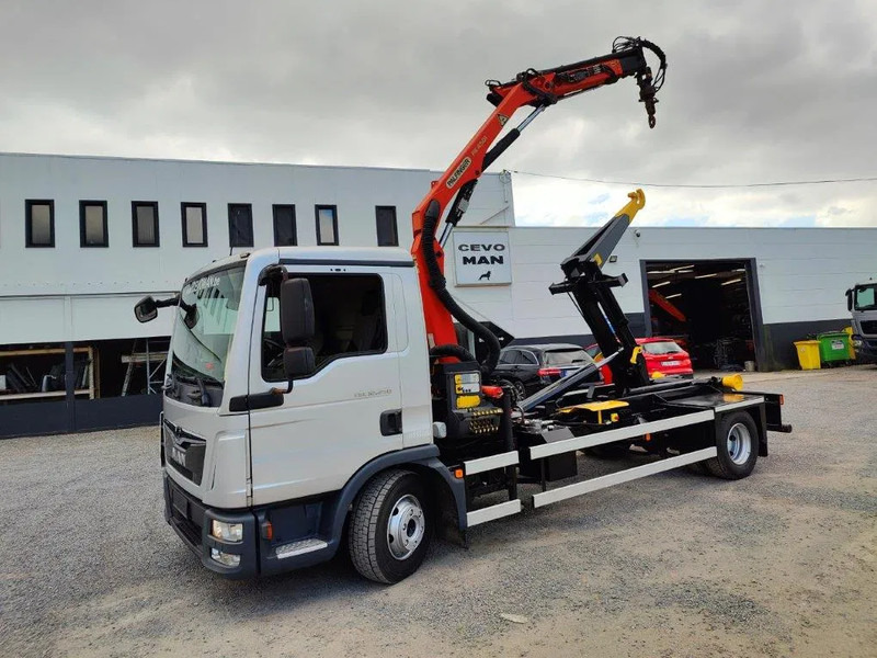MAN TGL 12.250 Containersysteem Jimeca met kraan Palfinger PK4501 - 후크 리프트 트럭, 크레인 트럭 : 사진 1 MAN TGL 12.250 Containersysteem Jimeca met kraan Palfinger PK4501 - 후크 리프트 트럭, 크레인 트럭 : 사진 1