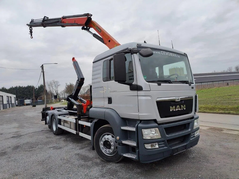 MAN TGS 26.320 Container Multilift + Kraan Palfinger PK16502 - 후크 리프트 트럭, 크레인 트럭 : 사진 2 MAN TGS 26.320 Container Multilift + Kraan Palfinger PK16502 - 후크 리프트 트럭, 크레인 트럭 : 사진 2