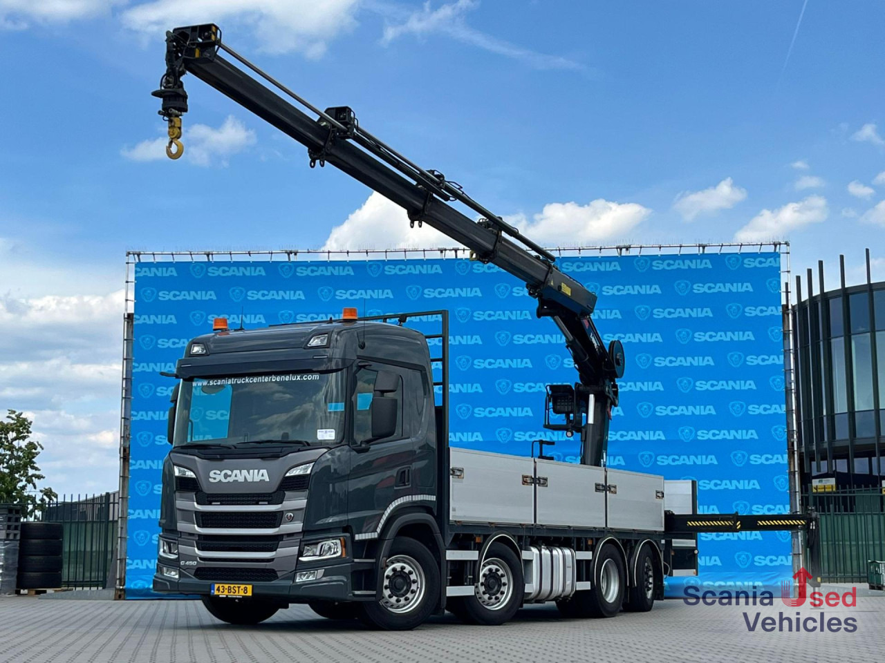 SCANIA G 450 B8x2*6NB DIFF-L HIAB X-HIPRO 262 EP-4 - 드롭사이드/ 플랫베드 트럭 : 사진 1 SCANIA G 450 B8x2*6NB DIFF-L HIAB X-HIPRO 262 EP-4 - 드롭사이드/ 플랫베드 트럭 : 사진 1