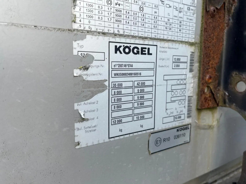 Kögel Schuifzeilen BPW assen - 커튼사이더 세미 트레일러 : 사진 4 Kögel Schuifzeilen BPW assen - 커튼사이더 세미 트레일러 : 사진 4