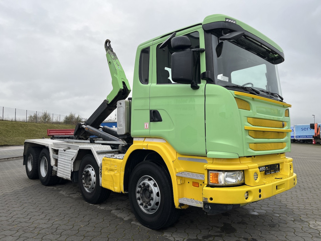 Interior photo 3: 후크 리프트 트럭 Scania G 450 8x4  Trösch Abrollkipper