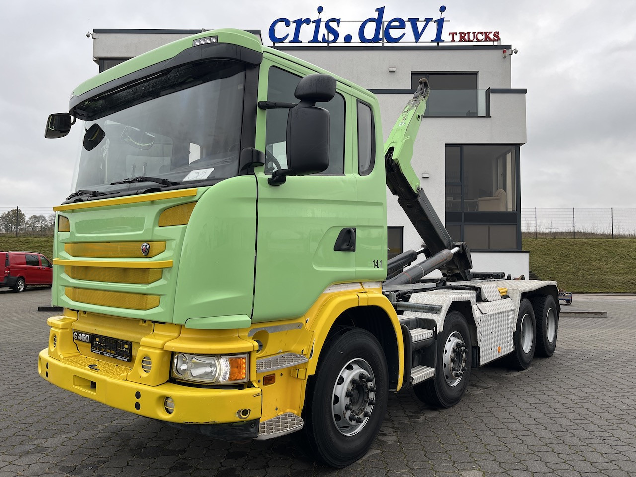 Scania G 450 8x4 Trösch Abrollkipper - 후크 리프트 트럭 : 사진 1 Scania G 450 8x4 Trösch Abrollkipper - 후크 리프트 트럭 : 사진 1