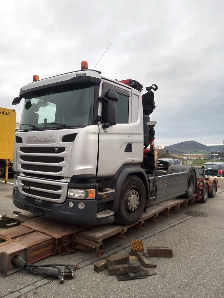 Scania G410 4x2 SZM Kran Fassi F235 Motorschaden - 트랙터 유닛 : 사진 1 Scania G410 4x2 SZM Kran Fassi F235 Motorschaden - 트랙터 유닛 : 사진 1