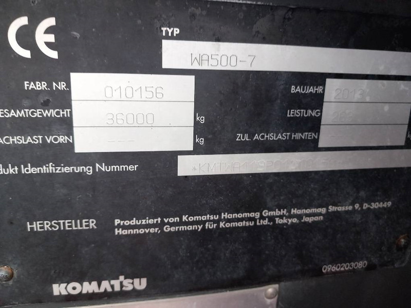 Komatsu WA500-7 - 휠 로더 : 사진 2 Komatsu WA500-7 - 휠 로더 : 사진 2
