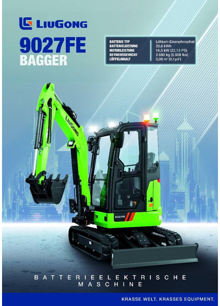 LIUGONG 9027 FE vollelektrisch, 2.680 kg - 미니 굴삭기 : 사진 1 LIUGONG 9027 FE vollelektrisch, 2.680 kg - 미니 굴삭기 : 사진 1