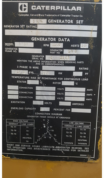 발전기 세트 Caterpillar 3306 84Z GENERATOR 137KVA USED : 사진 6 발전기 세트 Caterpillar 3306 84Z GENERATOR 137KVA USED : 사진 6