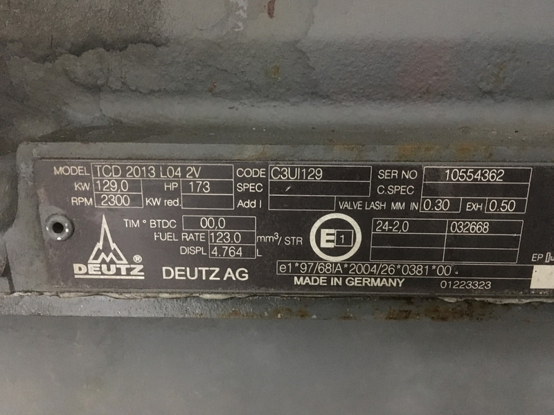 건설기계 Deutz TCD2013L04 2V USED : 사진 6 건설기계 Deutz TCD2013L04 2V USED : 사진 6