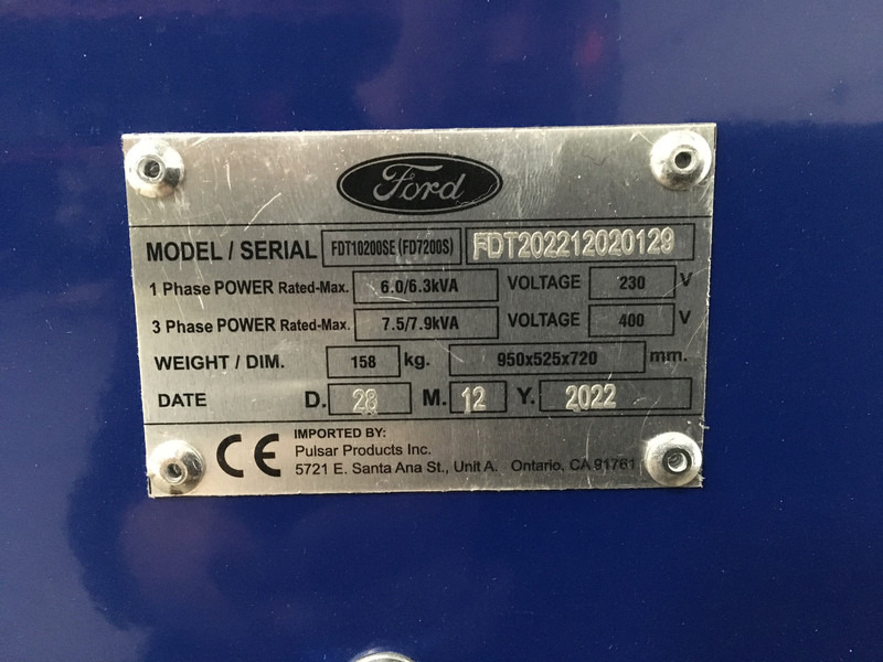 Ford FDT10200SE GENERATOR 7.9KVA NEW - 발전기 세트 : 사진 5 Ford FDT10200SE GENERATOR 7.9KVA NEW - 발전기 세트 : 사진 5