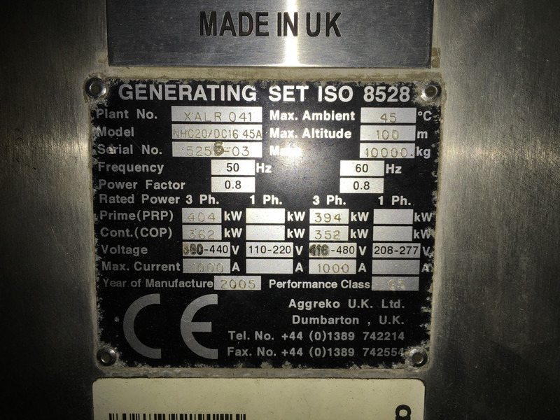 Scania DC16.43A GENERATOR 344KVA USED - 발전기 세트 : 사진 2 Scania DC16.43A GENERATOR 344KVA USED - 발전기 세트 : 사진 2