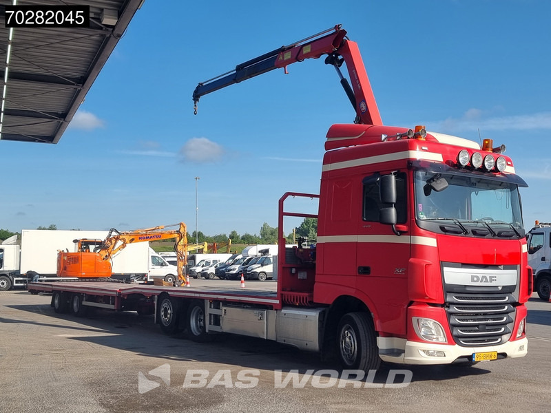 DAF XF 440 6X2 NL-Truck Transporter HMF 900-K2 Kran Winch Lift-Lenkachse Euro 6 - 드롭사이드/ 플랫베드 트럭, 크레인 트럭 : 사진 5 DAF XF 440 6X2 NL-Truck Transporter HMF 900-K2 Kran Winch Lift-Lenkachse Euro 6 - 드롭사이드/ 플랫베드 트럭, 크레인 트럭 : 사진 5