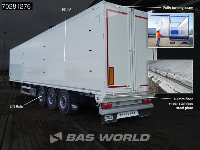 Knapen K100 10MM 92m3 3 axles NEW 92M3 10mm Liftachse - 워킹 플로어 세미 트레일러 : 사진 2 Knapen K100 10MM 92m3 3 axles NEW 92M3 10mm Liftachse - 워킹 플로어 세미 트레일러 : 사진 2
