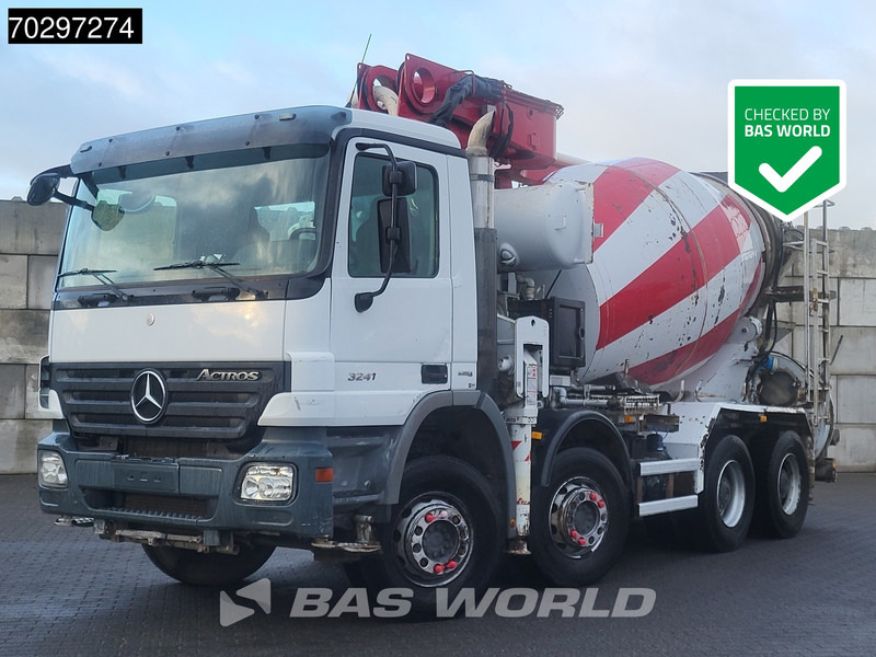 Mercedes-Benz Actros 3241 8X4 Putzmeister M24-3 Pump + 9m3 LIEBHERR Mixer Steelsuspension 3-Pedals Euro 4 - 콘크리트 펌프 트럭 : 사진 1 Mercedes-Benz Actros 3241 8X4 Putzmeister M24-3 Pump + 9m3 LIEBHERR Mixer Steelsuspension 3-Pedals Euro 4 - 콘크리트 펌프 트럭 : 사진 1