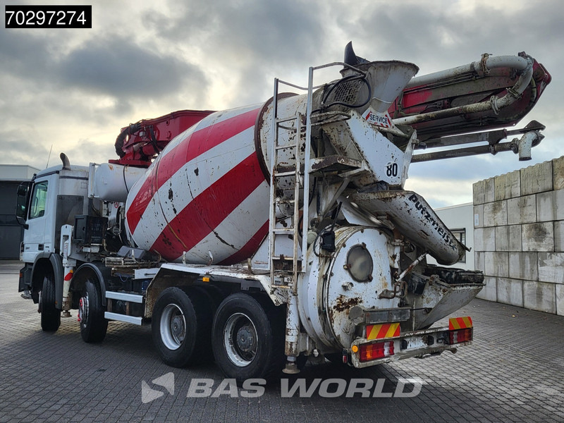 Mercedes-Benz Actros 3241 8X4 Putzmeister M24-3 Pump + 9m3 LIEBHERR Mixer Steelsuspension 3-Pedals Euro 4 - 콘크리트 펌프 트럭 : 사진 2 Mercedes-Benz Actros 3241 8X4 Putzmeister M24-3 Pump + 9m3 LIEBHERR Mixer Steelsuspension 3-Pedals Euro 4 - 콘크리트 펌프 트럭 : 사진 2