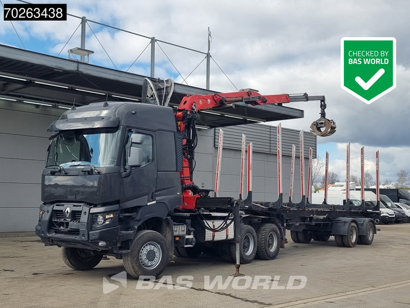 Renault K 520 6X6 Holz Kran Palfinger Q180Z96 6x6 Big-Axle Steelsuspension - 목재 트럭, 크레인 트럭 : 사진 1 Renault K 520 6X6 Holz Kran Palfinger Q180Z96 6x6 Big-Axle Steelsuspension - 목재 트럭, 크레인 트럭 : 사진 1