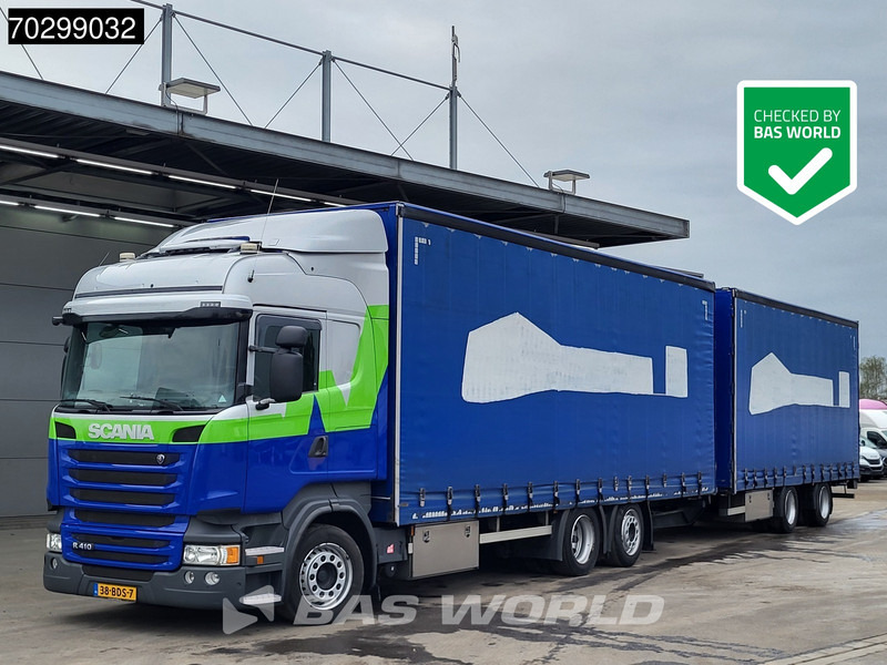 Scania R410 R 6X2 NL-Combi Curtainsides Lift+steering axle Automatic Euro 6 - 커튼사이더 트럭 : 사진 1 Scania R410 R 6X2 NL-Combi Curtainsides Lift+steering axle Automatic Euro 6 - 커튼사이더 트럭 : 사진 1