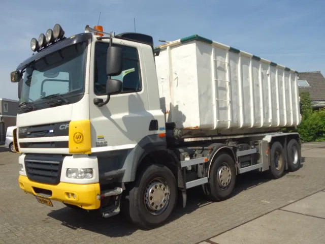 DAF CF 410 8X4 NCH CONTAINER SYSTEEM 32 TON 90 graden silo containers,25 CUB CONTAINER - 케이블 시스템 트럭 : 사진 1 DAF CF 410 8X4 NCH CONTAINER SYSTEEM 32 TON 90 graden silo containers,25 CUB CONTAINER - 케이블 시스템 트럭 : 사진 1