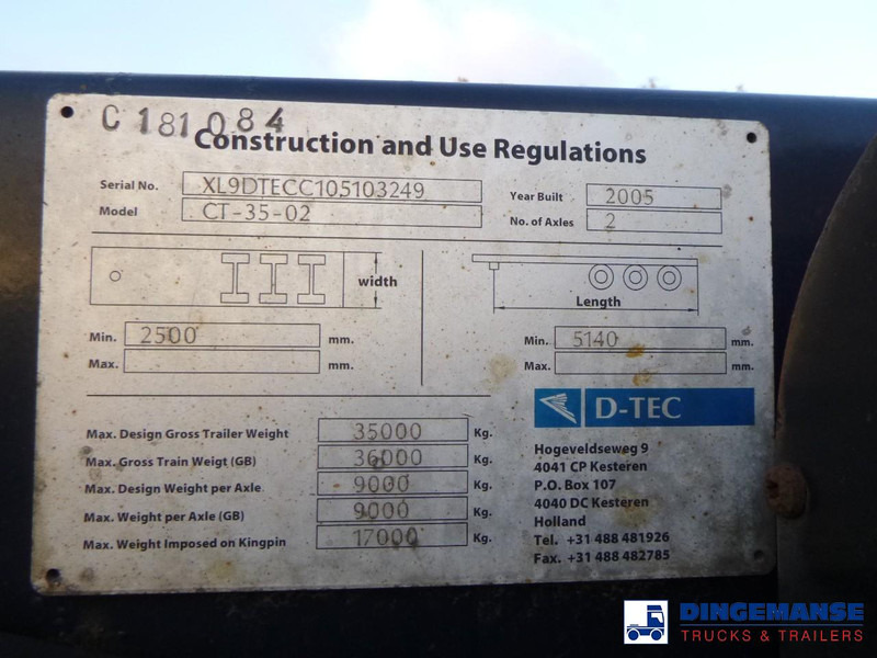 컨테이너 운반 장치/ 스와프 보디 세미 트레일러 D-Tec 4-axle container combi trailer (2 + 2 axles) : 사진 18 컨테이너 운반 장치/ 스와프 보디 세미 트레일러 D-Tec 4-axle container combi trailer (2 + 2 axles) : 사진 18