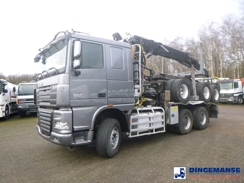 DAF XF 105.510 6x4 + Loglift F281S83 crane / timber truck + dolly - 목재 트럭, 크레인 트럭 : 사진 1 DAF XF 105.510 6x4 + Loglift F281S83 crane / timber truck + dolly - 목재 트럭, 크레인 트럭 : 사진 1