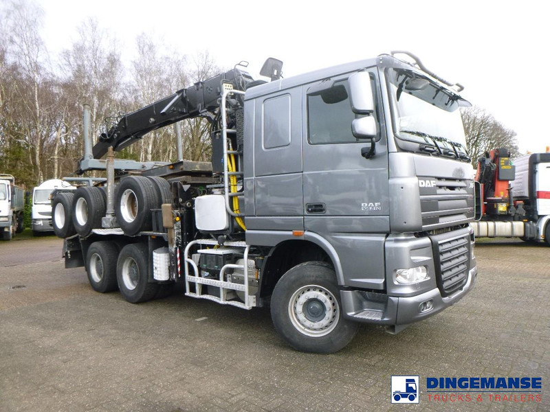 DAF XF 105.510 6x4 + Loglift F281S83 crane / timber truck + dolly - 목재 트럭, 크레인 트럭 : 사진 2 DAF XF 105.510 6x4 + Loglift F281S83 crane / timber truck + dolly - 목재 트럭, 크레인 트럭 : 사진 2