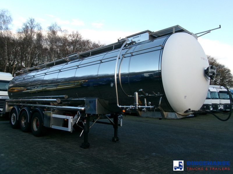 Feldbinder Chemical tank inox 33.5 m3 / 1 comp + pump - 유조 세미 트레일러 : 사진 2 Feldbinder Chemical tank inox 33.5 m3 / 1 comp + pump - 유조 세미 트레일러 : 사진 2