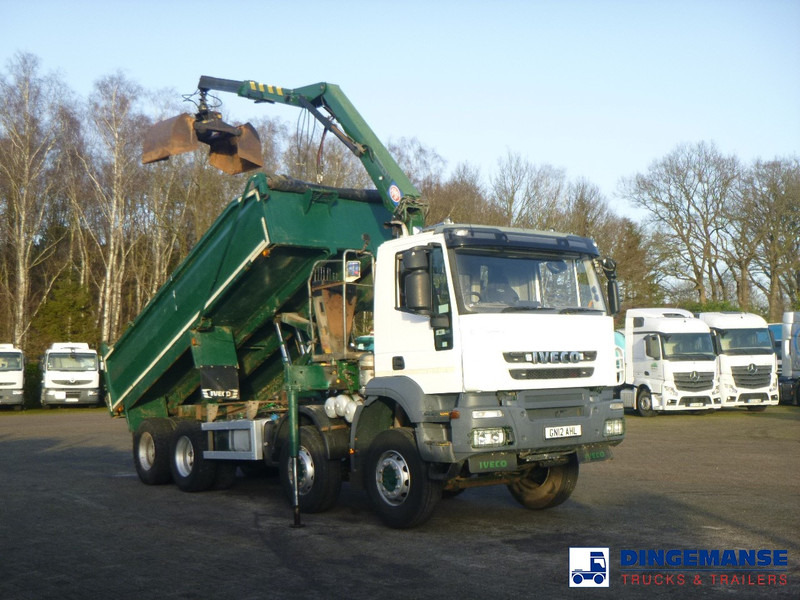 Iveco AD340T36 8x4 RHD tipper + HMF 1244 Z1 - 크레인 트럭 : 사진 2 Iveco AD340T36 8x4 RHD tipper + HMF 1244 Z1 - 크레인 트럭 : 사진 2