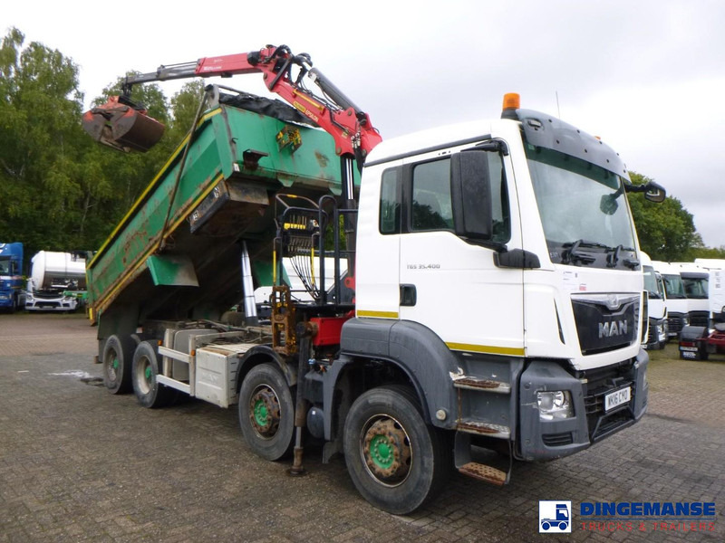 MAN TGS 35.400 8X4 RHD tipper + Palfinger Epsilon M125L - 크레인 트럭 : 사진 2 MAN TGS 35.400 8X4 RHD tipper + Palfinger Epsilon M125L - 크레인 트럭 : 사진 2